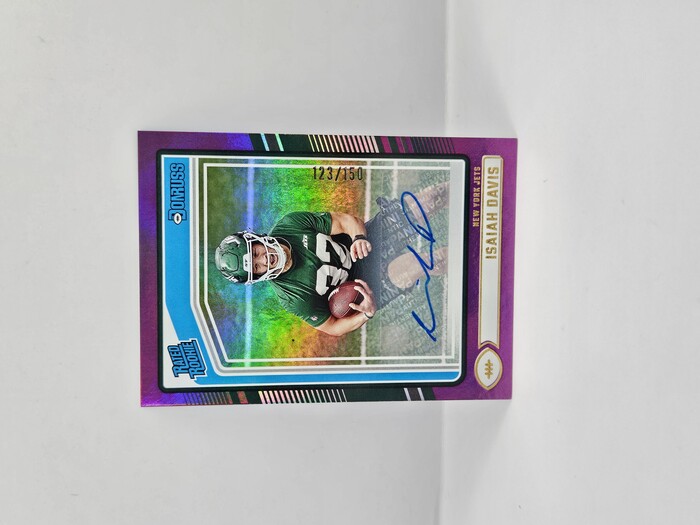 2024 Panini Donruss Isaiah Davis Purple Rated Rookie Autograph /150 No.386
