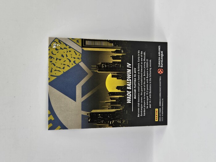 2023-24 Panini euroleague donruss Wade Baldwin IV ''Club Edition'' No.7