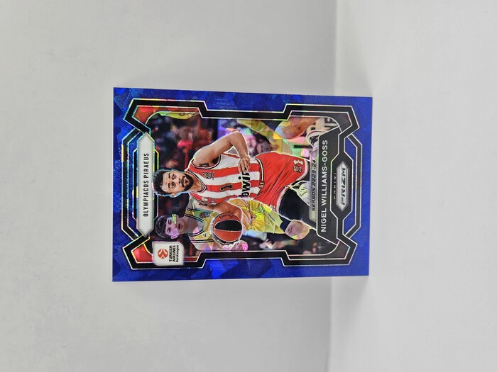 2023-24 Panini Prizm Eurolague Nigel Williams Goss Blue Cracked Ice /125 No.77
