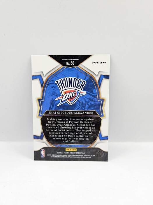 2022-23 Panini Select Basketball Shai Gilgeous-Alexander cracked ice Concourse No.56