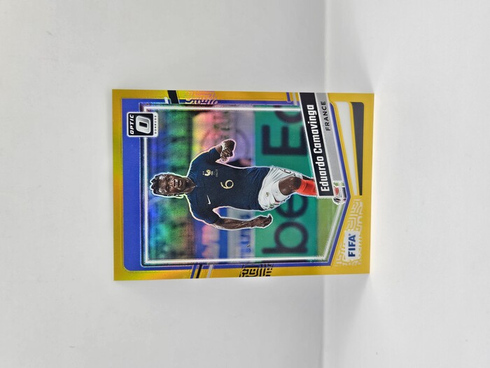 2023-24 Panini Donruss Soccer Eduardo Camavinga Gold Optic /10 No.21