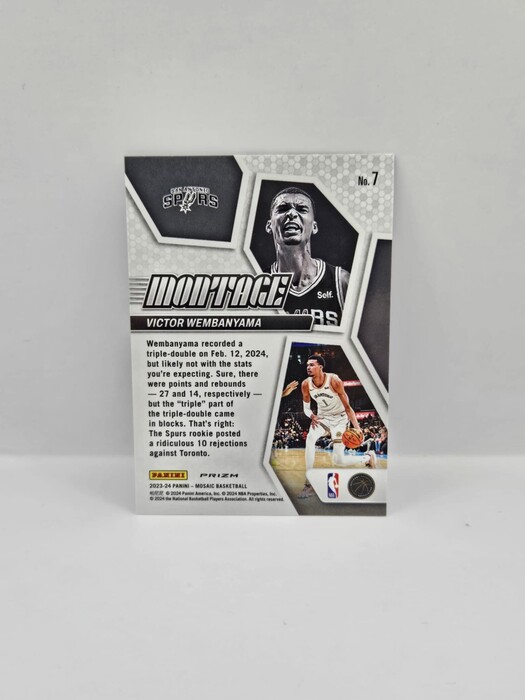 2023-24 Panini Mosaic Basketball Victor Wembanyama ''Montage'' mosaic parallel rookie No.7