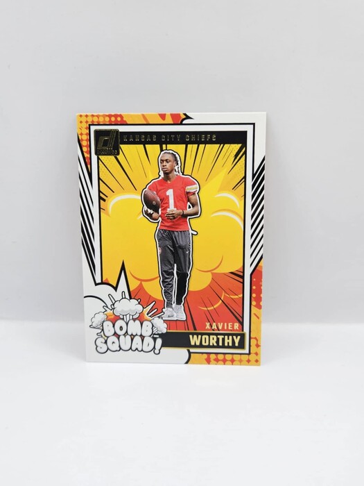 2024 Panini Doruss Football Xavier Worthy ''Bomb Squad!'' No.35
