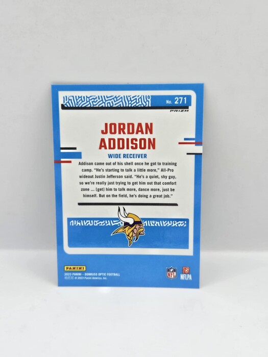 2023 Panini Donruss Optic Jordan Addison Purple shock wave Rated Rookie No.271