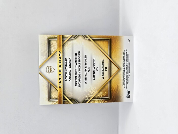 2024 Topps Arsenal Dennis Bergkamp ''Gold Drip'' /75 No.48