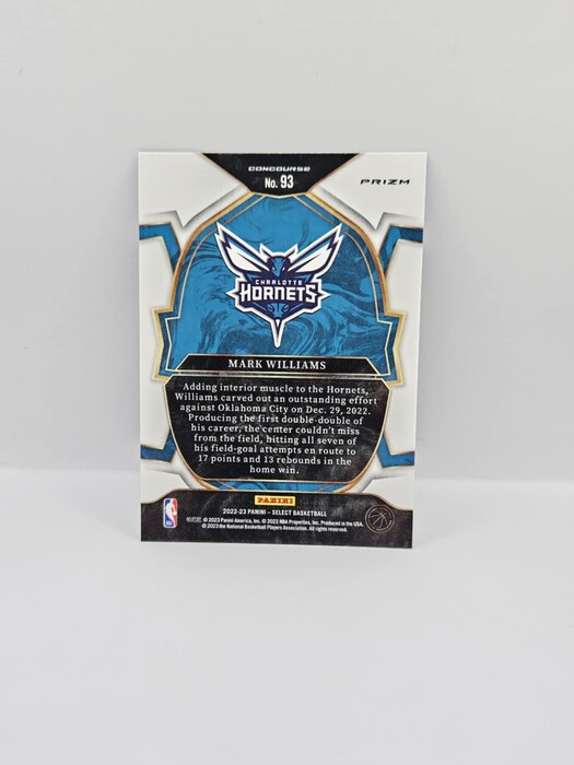 2022-23 Panini Select Basketball Mark Williams blue cracked ice rookie concourse No.93