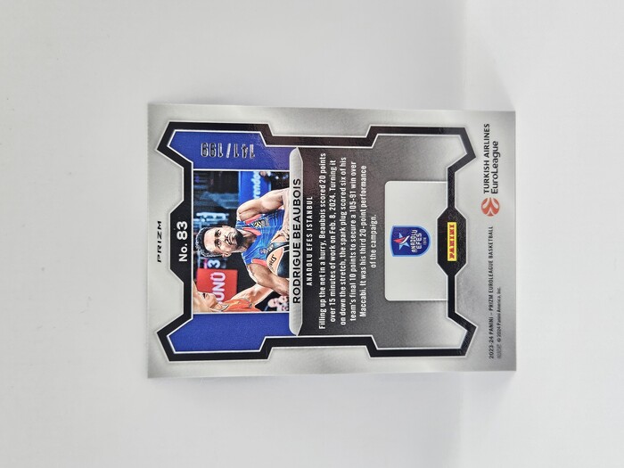 2023-24 Panini euroleague prizm Rodrigue Beaubois blue /199 No.83