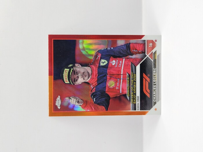 2023 Topps Formula 1 Charles Leclerc Orange Red Refractors No.167