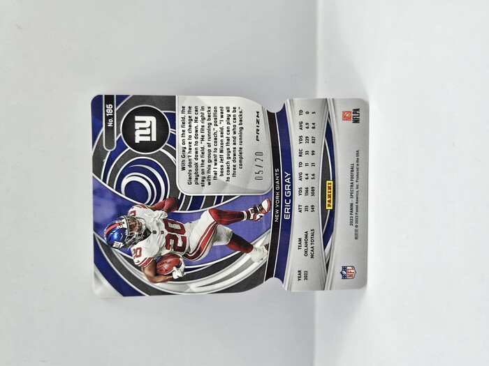 2023 Panini Spectra Football Eric Gray Pink /20 Rookie No.186
