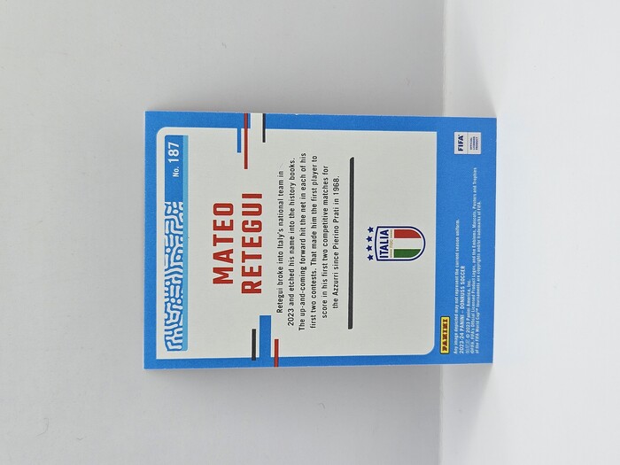 2023-24 Panini Donruss Soccer Mateo Retegui Red Glitter Rated Rookie /99 No.187