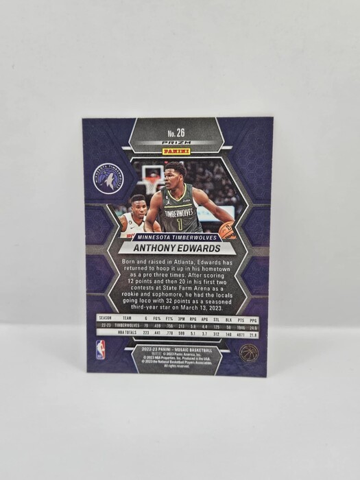 2022-23 Panini Mosaic Basketball Anthony Edwards red mosaic No.26