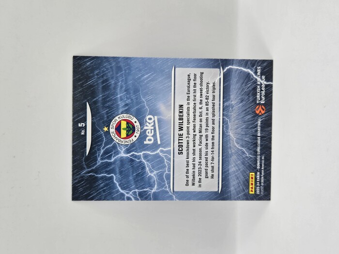 2023-24 Panini euroleague donruss Scottie Wilbekin ''Reigning 3s'' No.5
