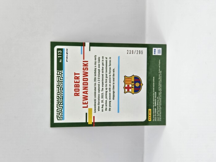 2023-24 Donruss Optic Soccer Robert Lewandowski Red /299 No.113