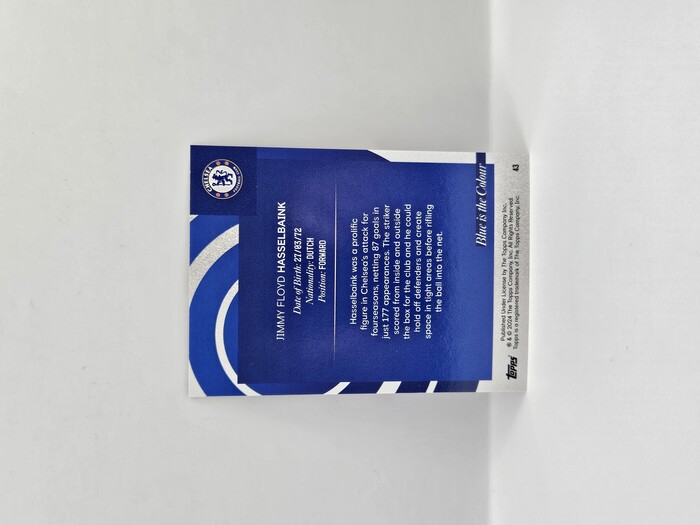 Topps Chelsea ''Blue is the Colour''  Jimy Floyd Hasselbaink /50 #43