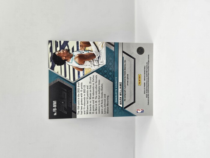 2022-23 Panini Mosaic Basketball Mark Williams ''Fastbreak Autographs'' Rookie autograph No.FB-MWI