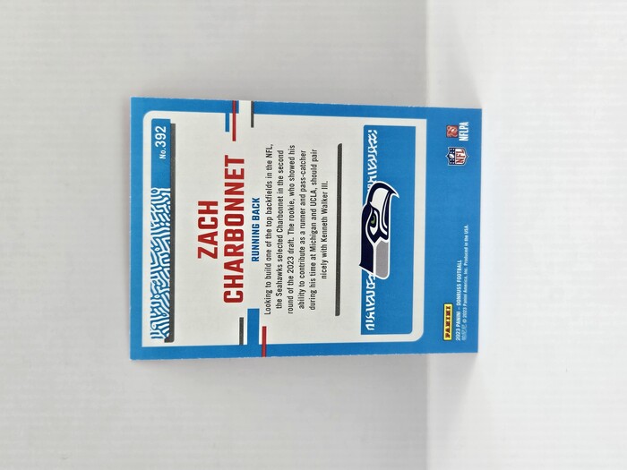 2023 Panini Donruss Footbal Zach Charbonnet Rated Rookie Red Press Proof No.392
