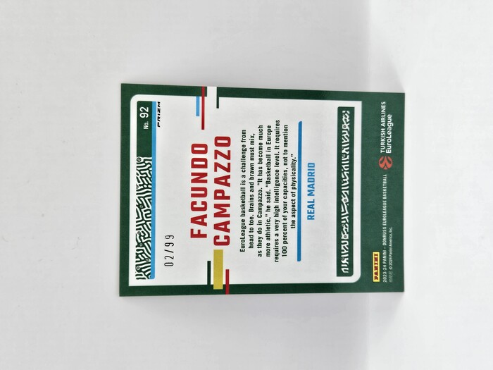 2023-24 Panini euroleague donruss optic Facundo Campazzo red /99 No.92