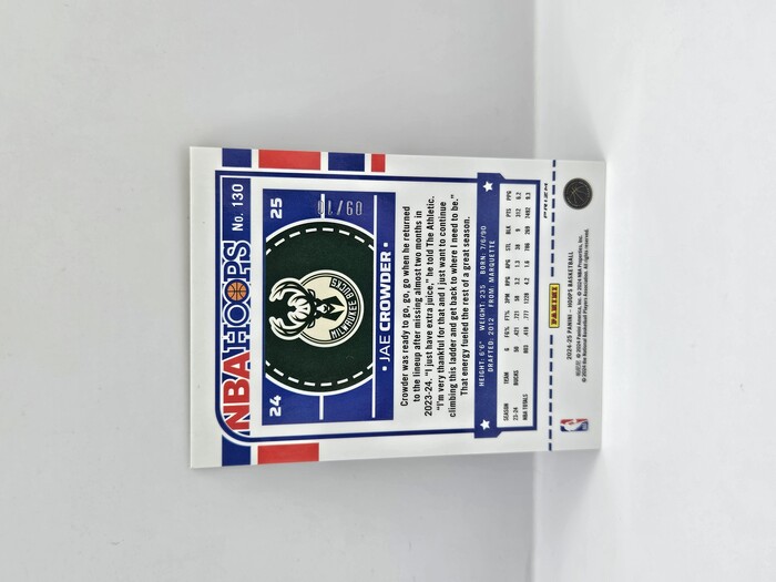 2024-25 Panini Hoops Basketball Jae Crowder Gold Chrome /10 No.130