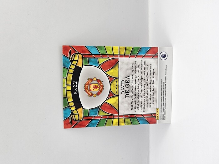 2022-23 Panini Select Premier League Soccer David De Gea ''Stained Glass''No.22