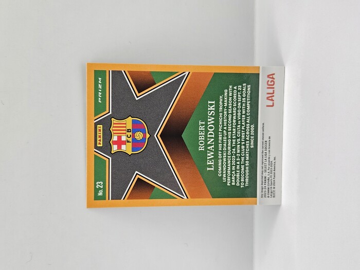 2023-24 Panini Select La Liga Soccer Robert Lewandowski ''Select Stars'' Prizm No.23
