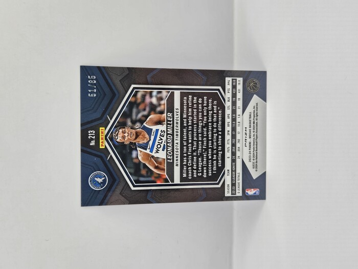 2023-24 Panini Mosaic Leonard Miller Blue Fastbreak Rookie /85 No.213