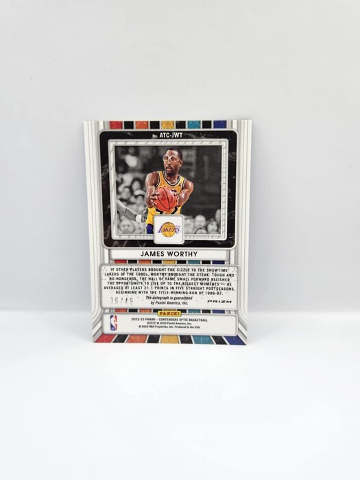 2022-23 Panini Contenders Optic basketball James Worthy ''All-time contenders'' autograph /49 No.ATC-JWT
