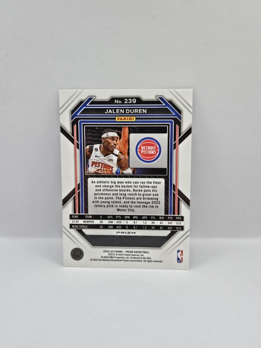 2022-23 Panini Prizm Basketball Jalen Duren silver rookie No.239
