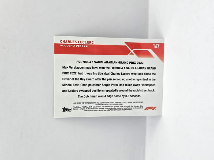 2023 Topps Formula 1 Charles Leclerc Aqua Wave Refractors /150 No.167