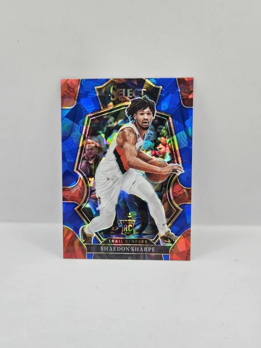 2022-23 Panini Select Basketball Shaedon Sharpe cracked ice rookie premier level No.189