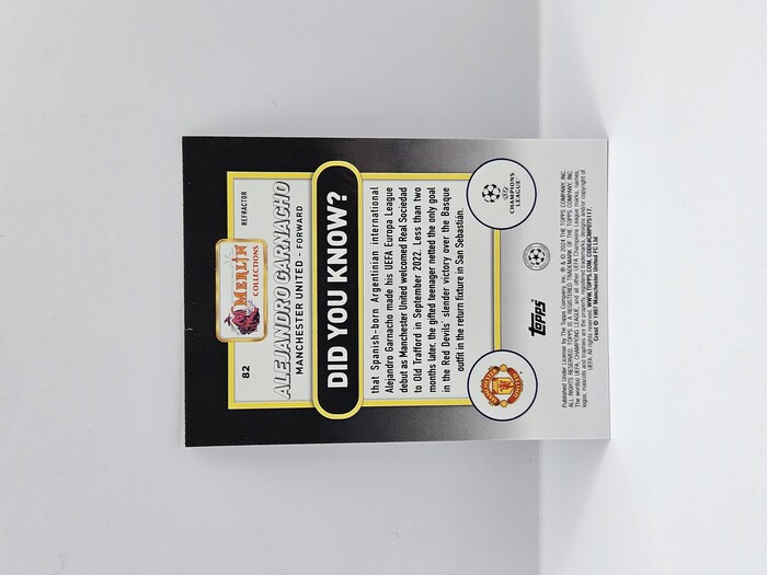 2024 Topps Merlin Soccer Alejandro Garnacho  Refractor No.82