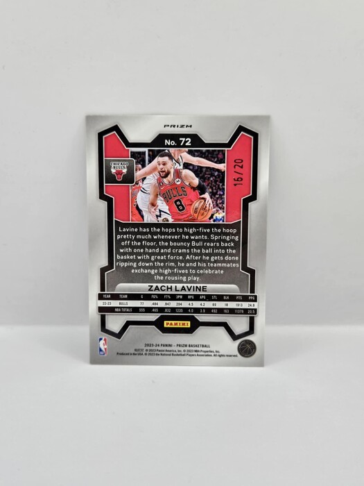 2023-24 Panini Prizm Zach Lavine bronze fastbreak /20 No.72