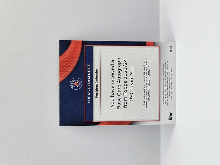 2024 Topps PSG Lucas Hernandez Autograph /99 No.AU-LH