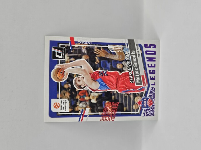 2023-24 Panini euroleague donruss Matjaz Smodis purple press proof /249 No.190