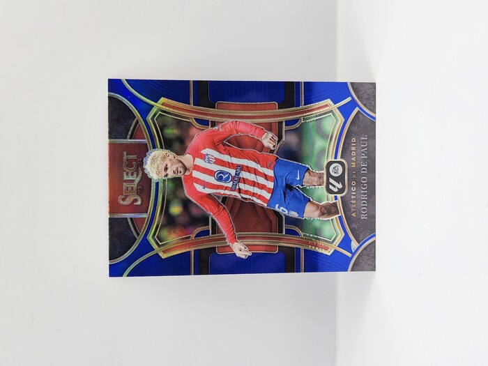 2023-24 Panini Select La Liga Soccer Rodrigo De Paul Blue Prizm Mezzanine Level No.110
