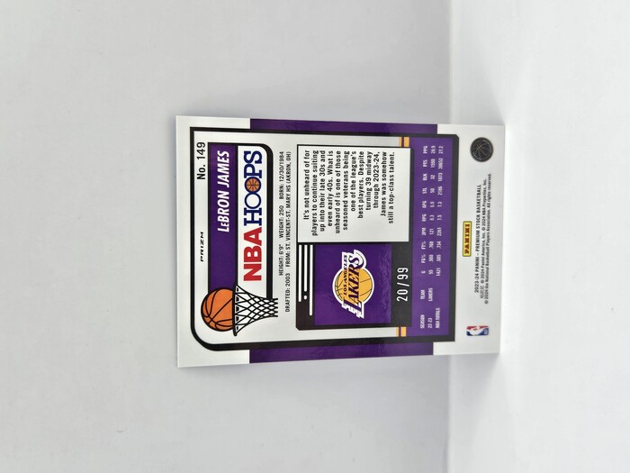 2023-24 Panini Hoops Premium Basketball LeBron James Blue Cracked Ice /99 No.149