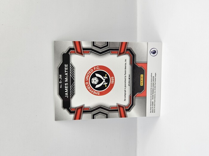 2023-24 Panini Prizm premier league soccer James McAtee green pulsar autograph autograph No.S-JM