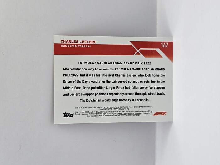 2023 Topps Formula 1 Charles Leclerc Checker Flag X-fractors No.6