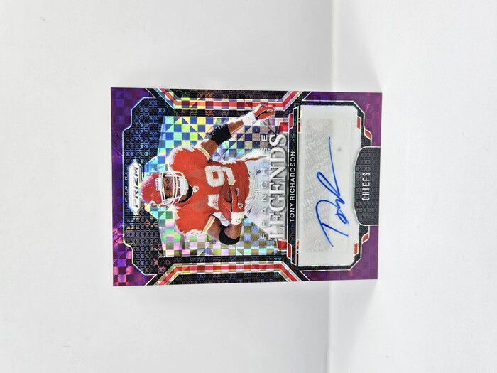 2024 Panini Prizm Football Tony Richardson ''Franchise Legends'' Purple Checkerboard Aytograph /49 No.FL-TRN