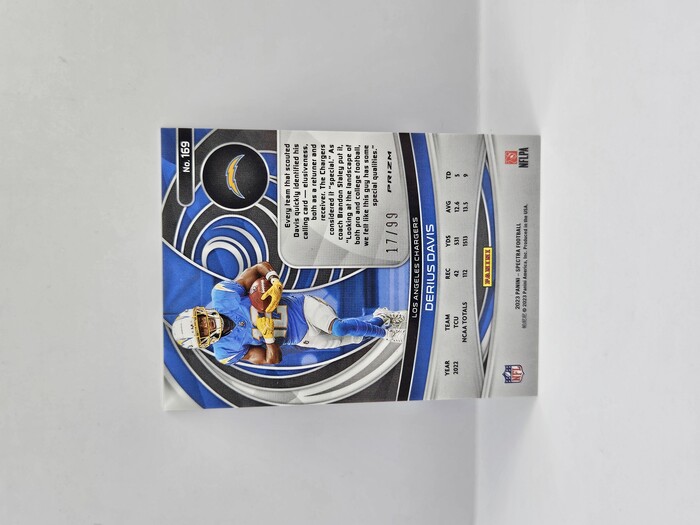 2023 Panini Spectra Football Derius Davis Rookie /99 No.169