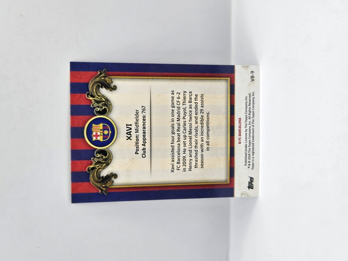 2024 Topps Barcelona Xavi /250 No.VB-9
