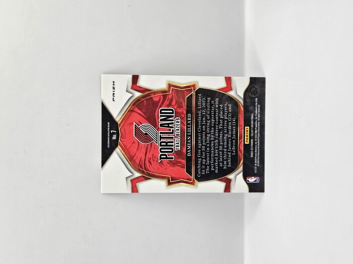 2022-23 Panini Select Basketball Damian Lillard Red/White/Blue Concourse No.7