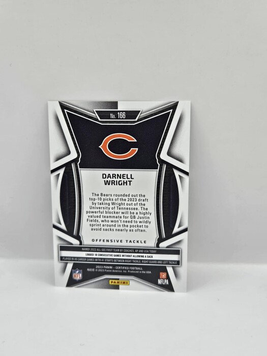 2023 Panini Cerified football Darnell Wright bronze mirror /275 rookie No.166