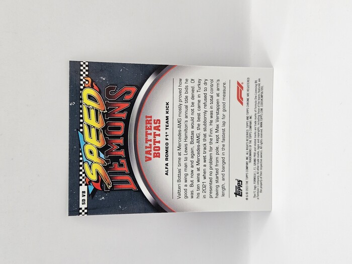 2023 Topps Chrome Formula 1  Valtteri Bottas ''Speed Demons'' #SD-VB