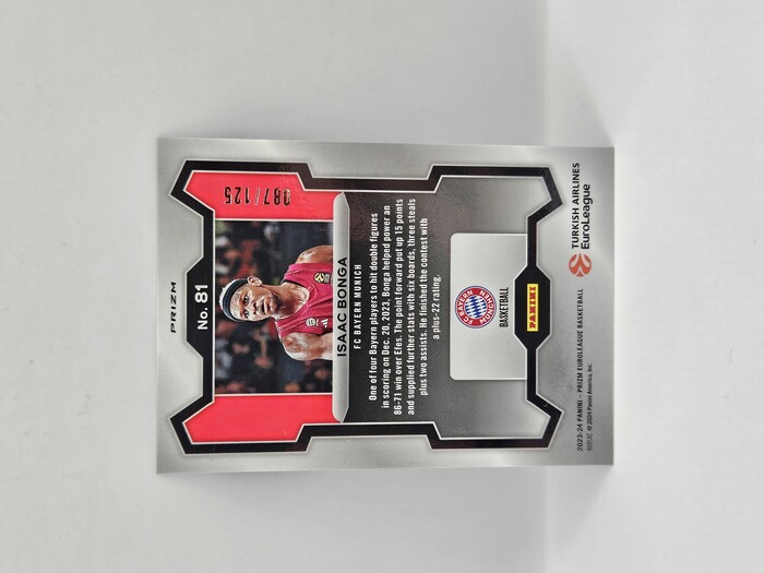 2023-24 Panini euroleague prizm Isaac Bonga blue cracked ice /125 No.81
