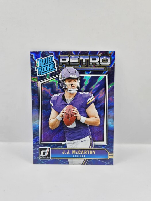 2024 Panini Doruss Football J.J. McCarthy ''Retro'' Rated Rookie No.2