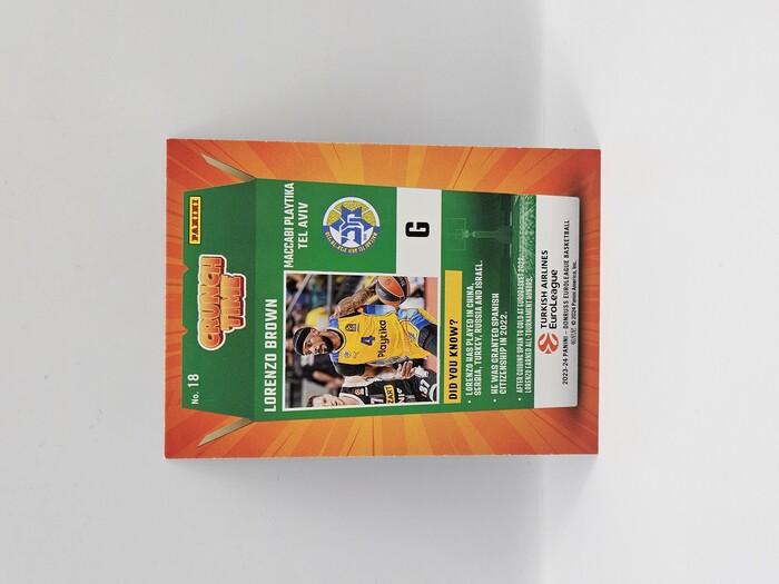 2023-24 Panini euroleague donruss Lorenzo Brown ''Crunch Time'' No.18