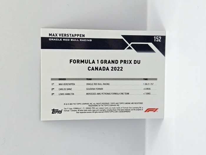 2023 Topps Formula 1 Max Verstappen Red Green Refractors No.152
