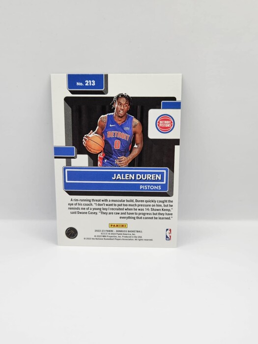 2022-23 Panini Donruss Jalen Duren Green Lazer ''Rated Rookie'' No.213