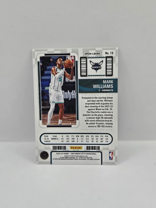 2022-23 Contenders Optic Basketball Mark Williams ''Rookie Ticket'' prizm No.19