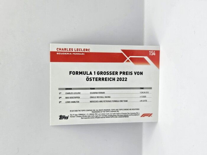 2023 Topps Formula 1Charles Leclerc Purple /399 No.154